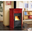 termostufa a legna la nordica extraflame termonicoletta evo dsa 40 idro 111 kw colore bordeaux in maiolica ad acqua