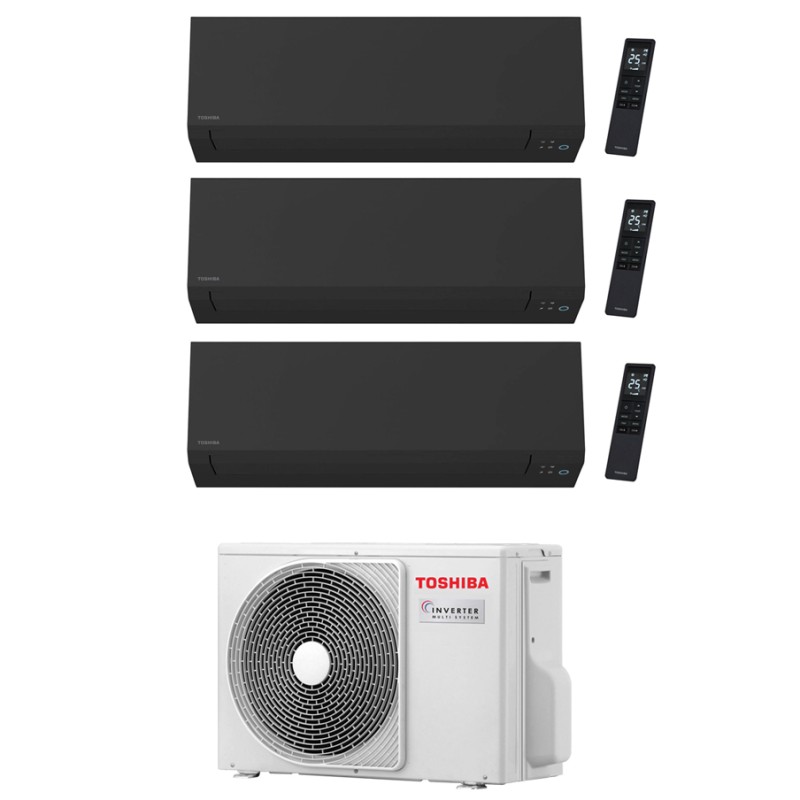 Condizionatore Toshiba Trial split Shorai Edge Black 7000+9000+12000 Btu  wifi RAS-3M18G3AVG-E