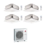 CONDIZIONATORE MITSUBISHI QUADRI SPLIT CASSETTA A 4 VIE SLZ-M 9000+9000+9000+18000 BTU WIFI INVERTER MXZ-4F80VF3 A++