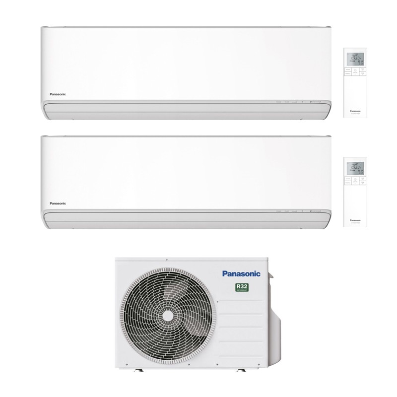 condizionatore panasonic dual split etherea bianco 70007000 btu wifi inverter cu 2z35tbe