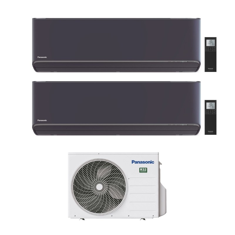 condizionatore panasonic dual split etherea grafite 70007000 btu wifi inverter cu 2z35tbe