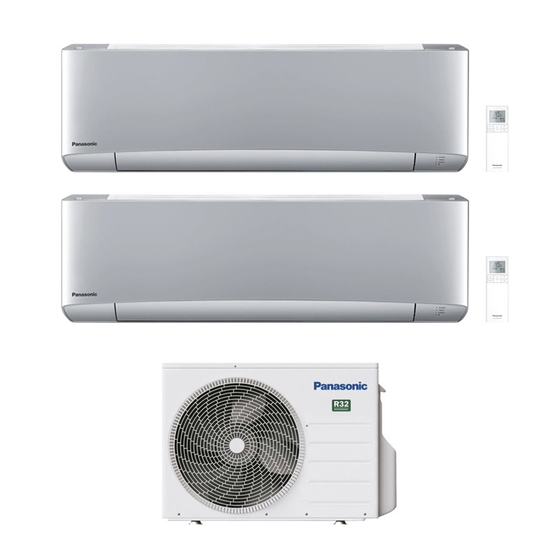 condizionatore panasonic dual split etherea silver 70007000 btu wifi inverter cu 2z35tbe