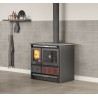 CUCINA A LEGNA LA NORDICA EXTRAFLAME ROSA XXL 5.0 VST STEEL 11 KW COLORE NERO ANTRACITE AD ARIA