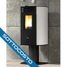 STUFA A PELLET ANSELMO COLA VISION HR 6.33 KW IN ACCIAIO COLORE BIANCO AD ARIA