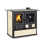 CUCINA A LEGNA LA NORDICA EXTRAFLAME ROSA 5.0 VST 8.8 KW COLORE LIBERTY PANNA AD ARIA