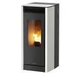 STUFA A PELLET JOLLY MEC AMBRA 2 10 KW IN ACCIAIO COLORE BIANCO AD ARIA