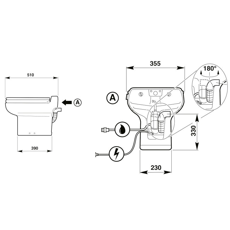 trituratore wc integrato sanitrit sfa sanicompact luxe silence cptls 550 w